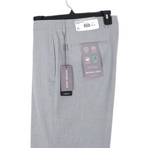 Michael Kors Mens Classic Fit Dress Pants 33x32 Light Grey Solid Stretch NWT